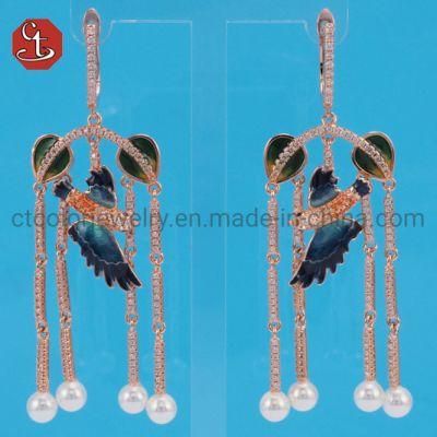 Women White Black Blue Colorful Enamel White CZ Bird&#160; Butterfly Horse Animal Earrings Fashion Jewelry