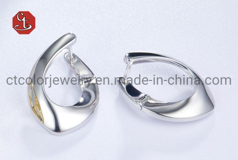 Irregular Brass Ring Shiny Plain Rings for Women Line Designs High Quality Polishing Ring
