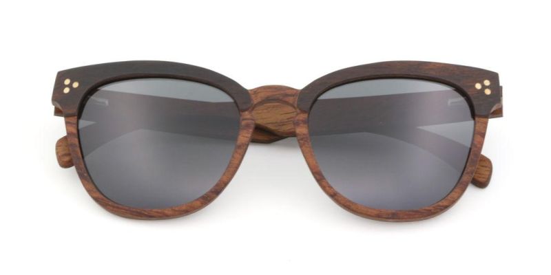 Retro Two Layers Rose Wood Ebony Wooden Sunglasses Ready to Ship