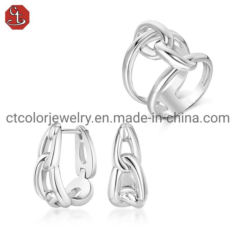 Hot Sale Jewelry 925 Sterling Silver and Brass Earring for Women