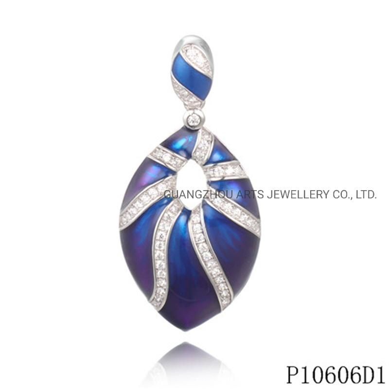 Wholesale 925 Sterling Silver Drop Shaped Gradient Ramp Enamel Pendant