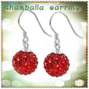Fashion Crystal Balls Stud Shamballa Earrings with Siam Color 12mm Size (2400)