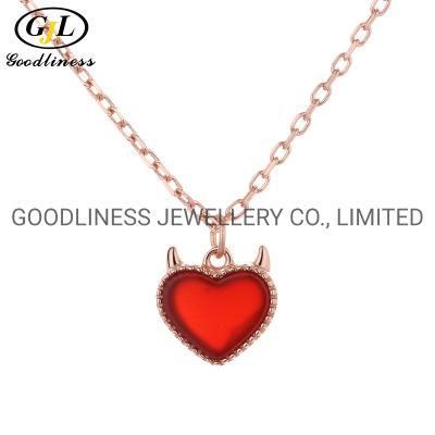 Simple Pendant Heart Necklace 925 Silver Fine Jewelry