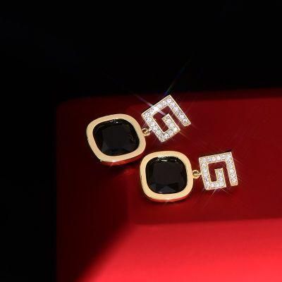 Luxury Square Drop Earring 14K Gold Plated Earrings Women Jewelry