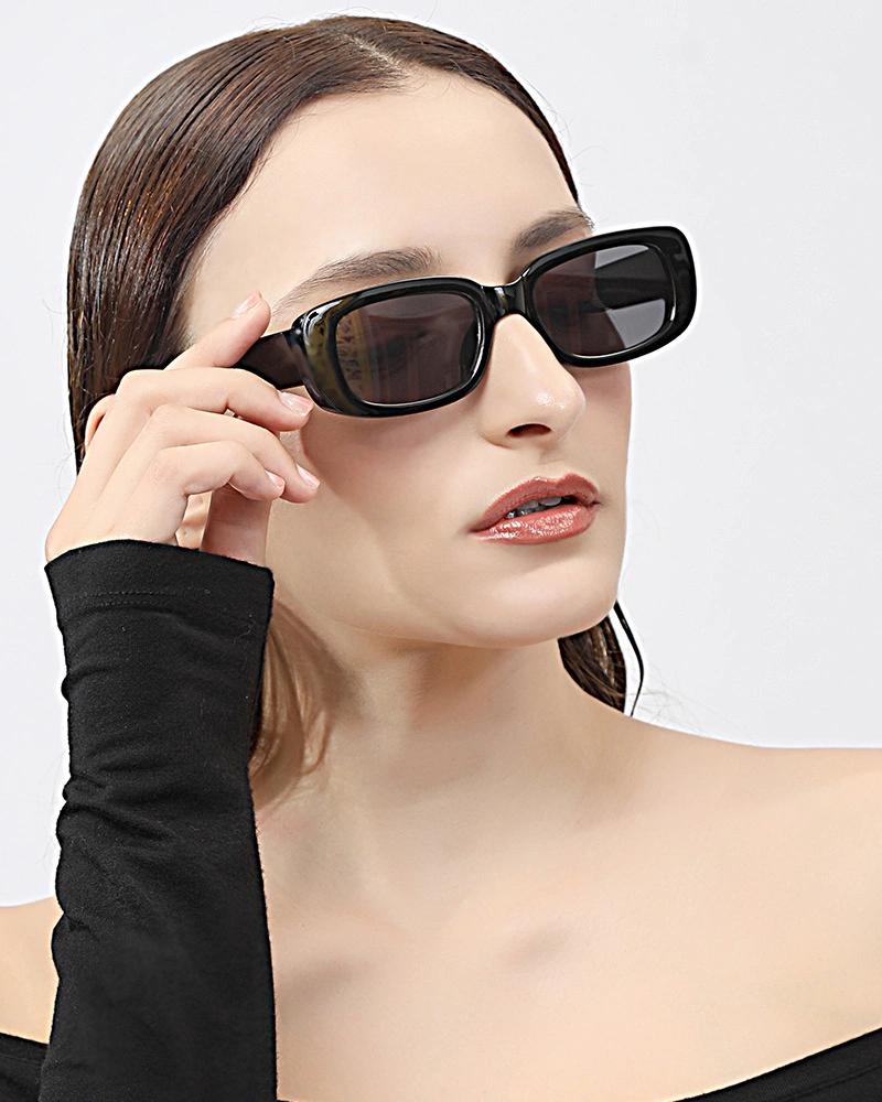 Fashion Retro Vintage Sun Glasses Cheap Plastic Designer Frames Small Oval Black Eyewears Trendy Sunglasses for Women