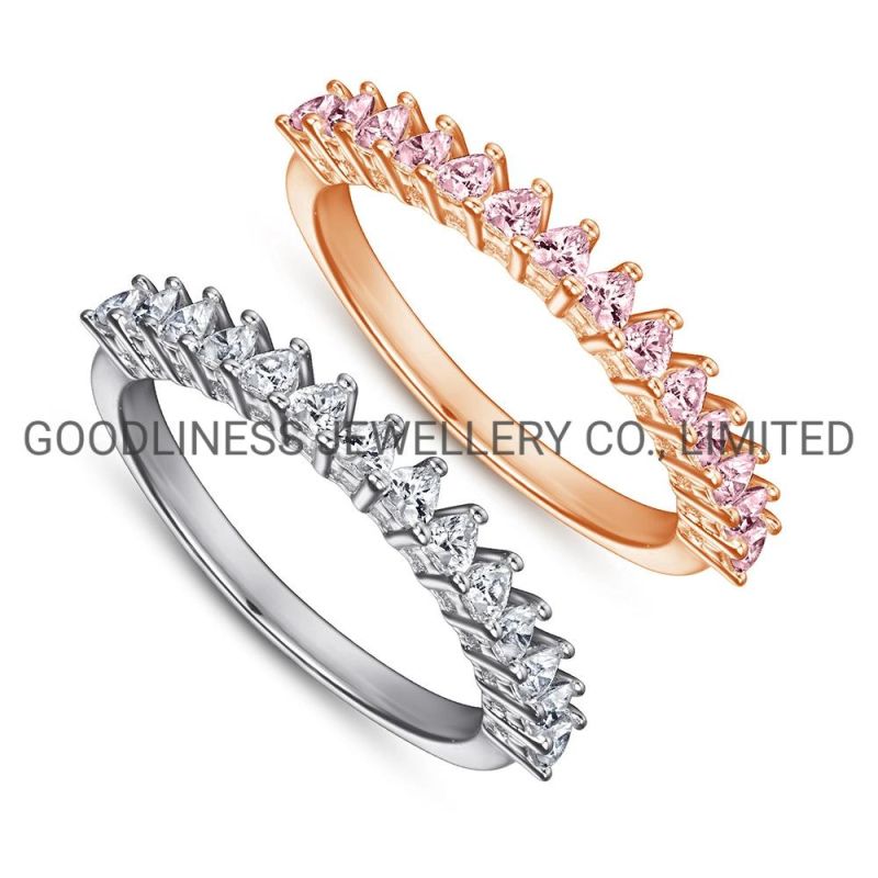 925 Sterling Silver Women Jewelry Half Eternity Wedding Engagement Rings