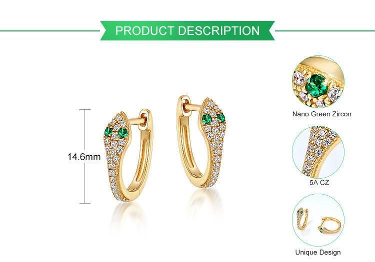 Statement Fashion Snake Huggie Hoop Earrings Gold Plated Animal Huggie Earrings for Women Jewelry