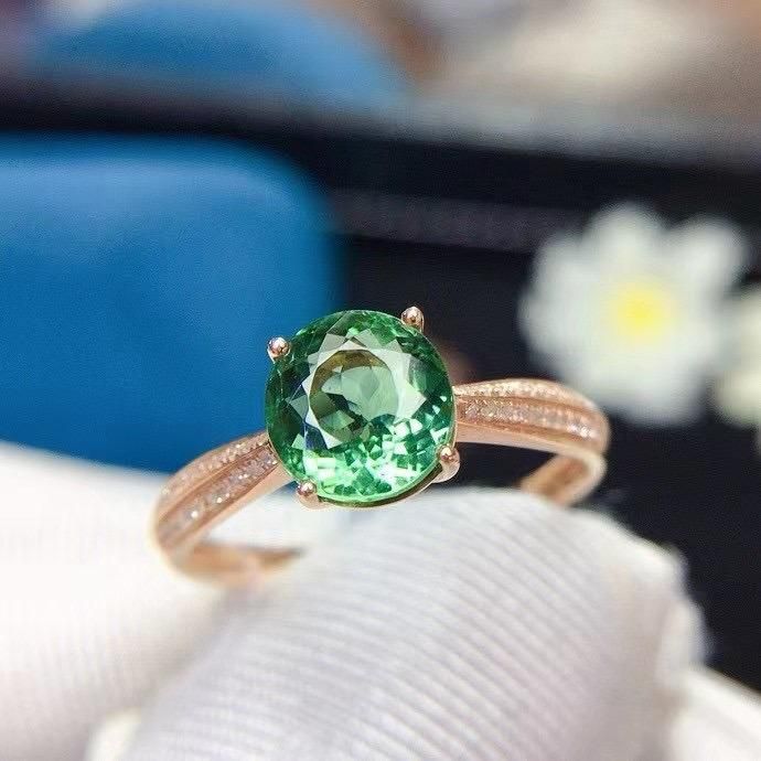 Cute Tourmaline Ring Apple Green Ring China