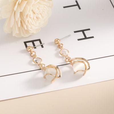 Long Earrings Retro Fashion Trinkets Opal Simple Earrings