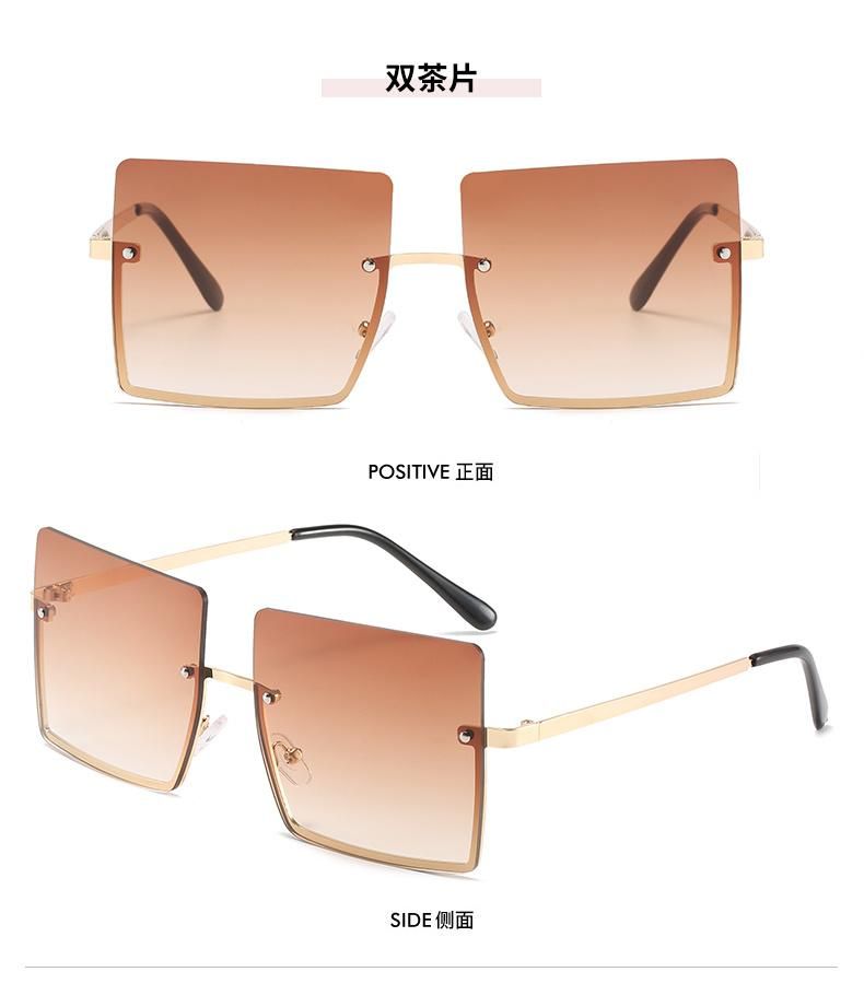 Square Sunglasses Modern Fashion Half Frame Sunglasses Live Street Shooting Glasses