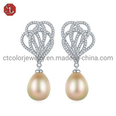 Fashion Jewelry Costume Imitation Jewelry 925 Silver Pearl Drop Earring Latest Design Pearl Earrings for Women