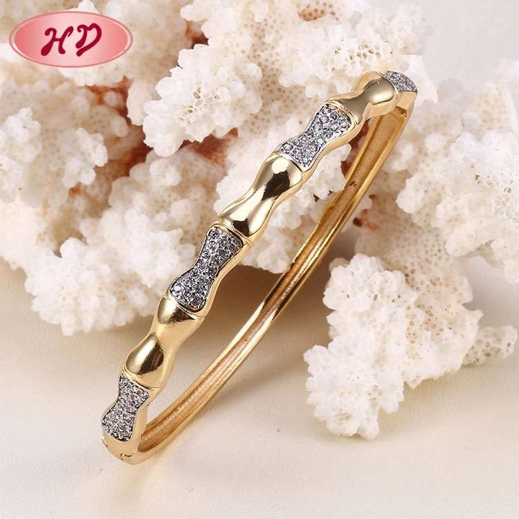 2020 Wholesale Fashion Jewelry Designs 18K Gold Plated Cubic Zircon Bangle for Women