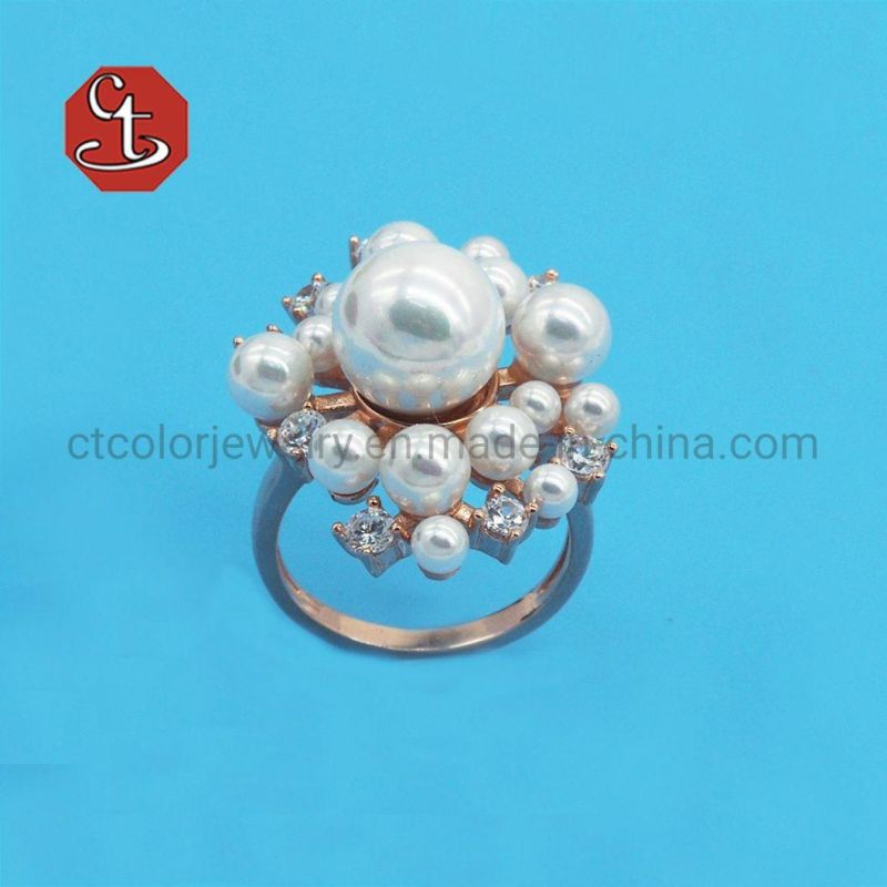 925 Sterling Silver Rings Jewelry for Women Oblate Natural Freshwater Pearl Rings Wholesales