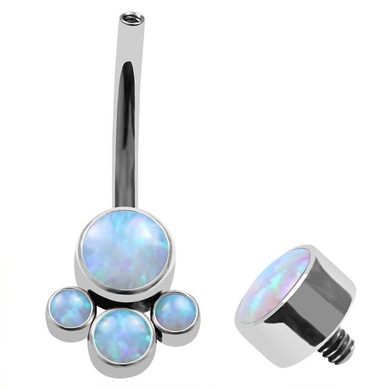 Eternal Metal Titanium ASTM F136 Hypoallergenic Jewelry Opal Belly Rings Body Jewelry