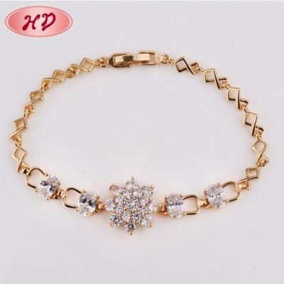 Fashion New CZ Stone 18K Gold Plated Big Zircon Classic Tennis Bracelet Jewelry