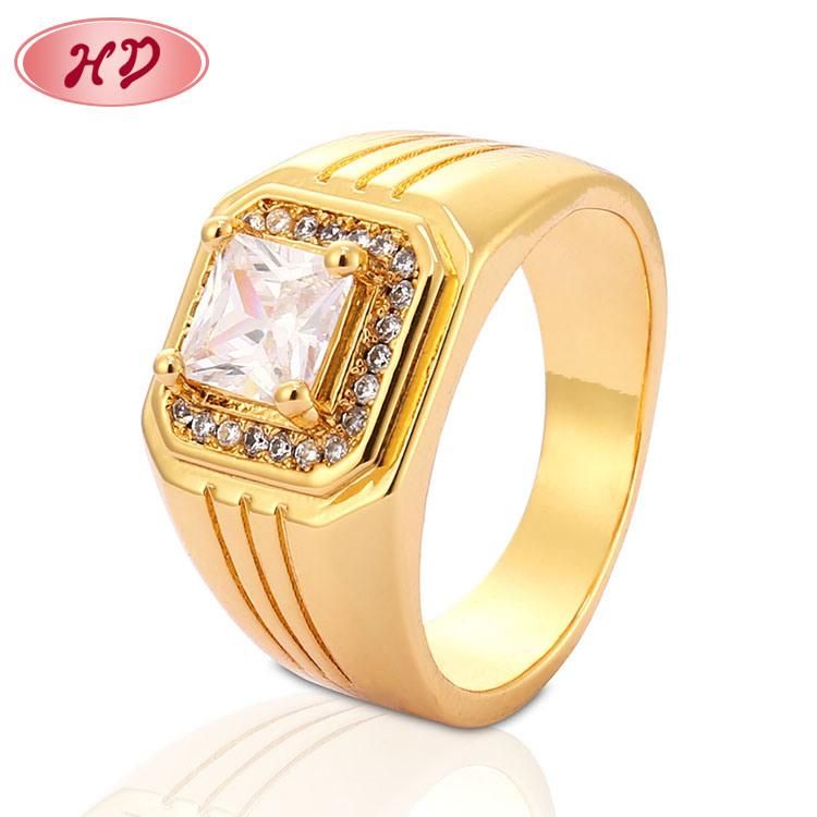 18K 14K Gold Plated Fashion Wedding Engagement Jewelry Stainless Steel Silver Finger Man Rings Design