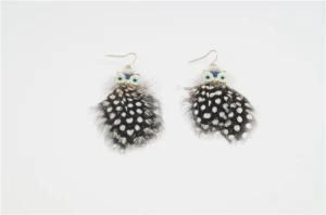 Pheasant Feather Owl Earring