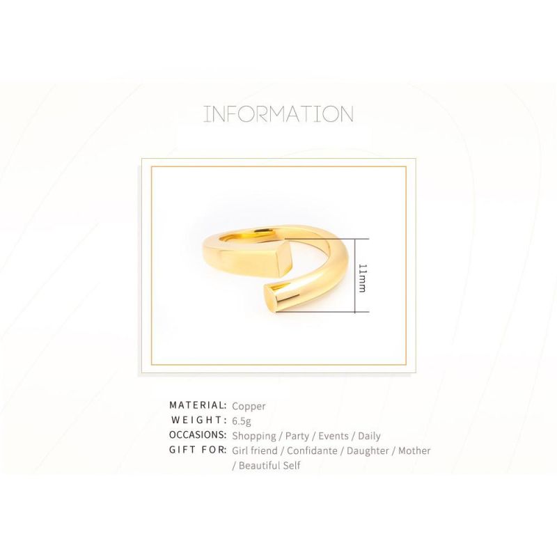 Minimalist Style Gold Filled Adjustable Ring Jewelry Lady Women Wedding Rings Engagement