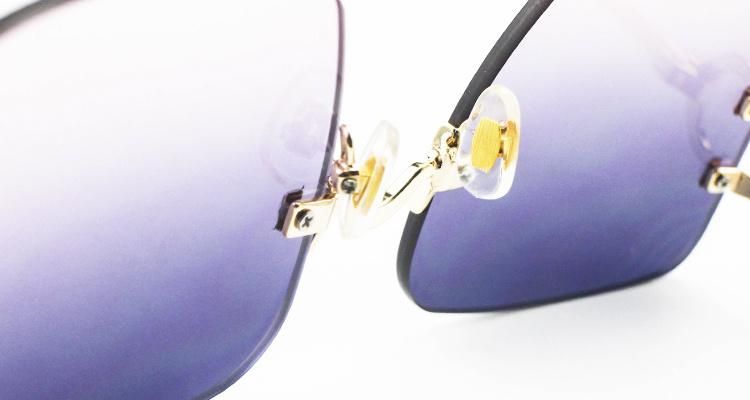 Square Popular Custom Logo Ready Frameless Women Sunglasses