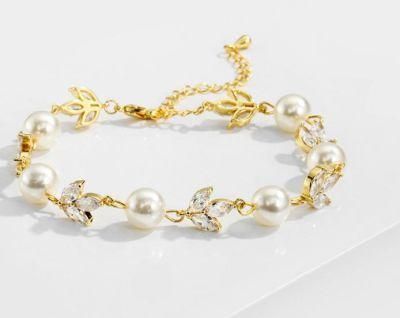 Fashion Elegant Cubic Zirconia CZ White Gold Platinum Bracelet. Bridal Wedding CZ Bracelet