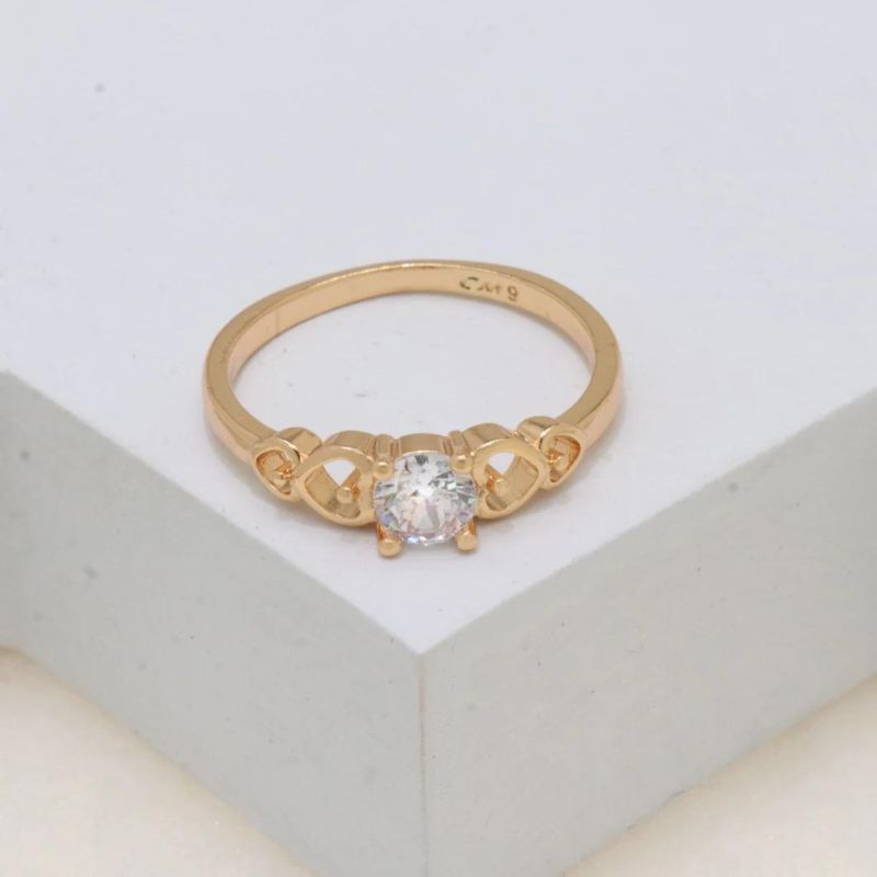 Simple Ladies Gold Plated Zircon Fashion Ring