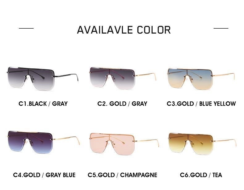 One PCS Brand Square Shape Metal Sunglasses