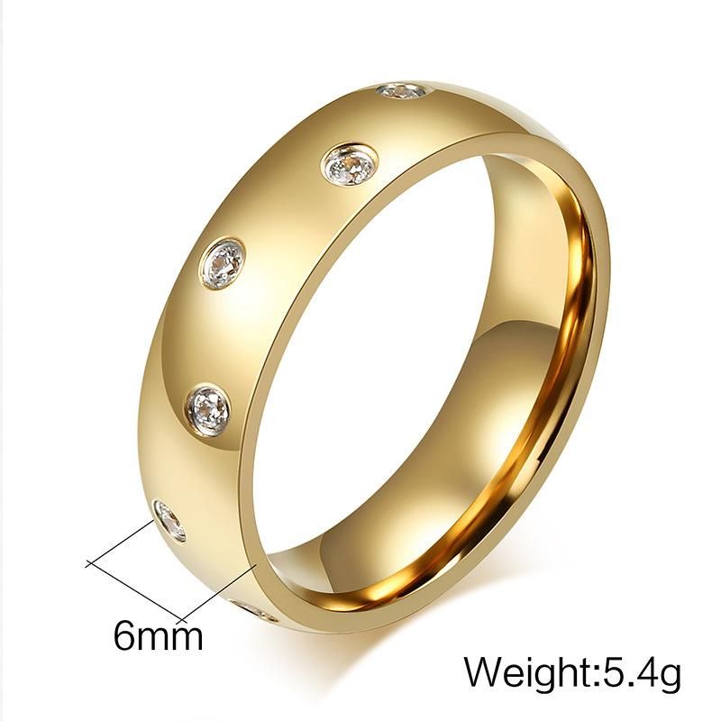 Gold Plating Gluing Stone Classic Jewelry Rings for Women Men Couple