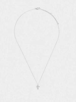 Hot Selling Jewelry Full Zircon Short Cross Stainless Steel Necklace