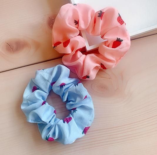 Fashion Colorful Fabric Girls Elastic Hair Tie Bands Candy Color Strawberry Hair Accessories Bands