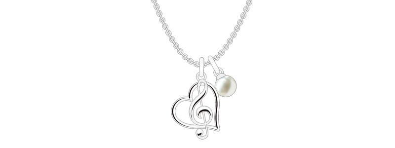 New Heart-Shaped Pearl Silver Jewelry Set for Girls