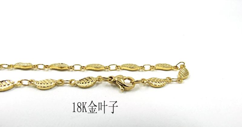 18K Gold Plated Leaf Necklace for Jewelry