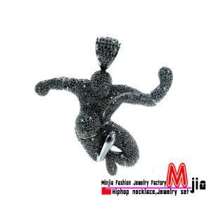 Fashion Jewelry Zinc Alloy Black Rhodium Pendant Necklace (Mjsp980)