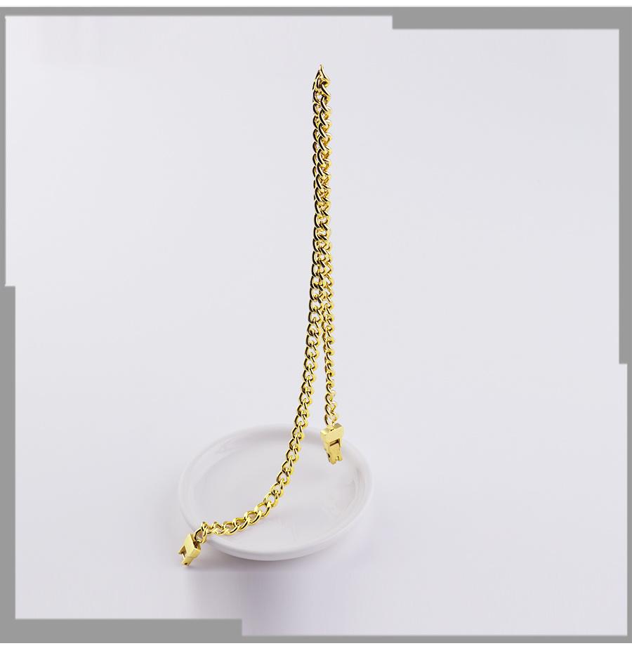European and American Fashion Men′ S and Women′ S Cuban Chain Double-Sided Gold Necklace