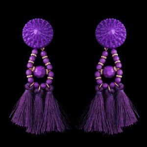 Ethnic Vintage Long Fringe Statement Tassel Drop Earrings