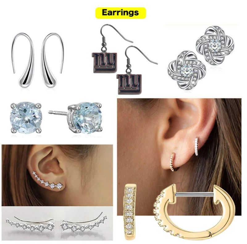 Korean Micro Pave CZ Sterling Silver Stamped 925 Huggie Earring
