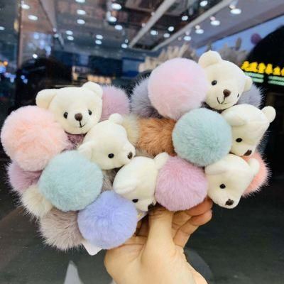 Cute Fur Bear Plush Hair Bands, Simply Hair Ties Ponytail Holders Headband Scrunchies Hair Ties No Crease Damage for Thick Hair