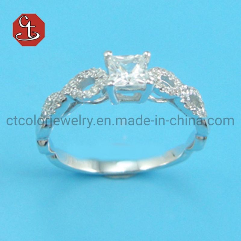 Women′s Engagement Silver Ring CZ Stone Promise Rings for Women Bridal Jewelry