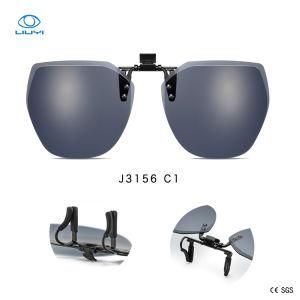 Hot Sale UV400 Polarized Clip on Sunglasses Fashion Eyeglasses with Tac Lens for Wholesale OEM or ODM Model J3156-C1