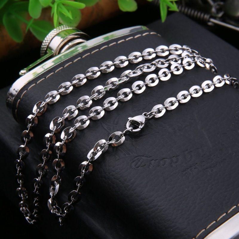 Hot Selling Jewelry Stainless Steel Necklace Flat Chain Cable Chain