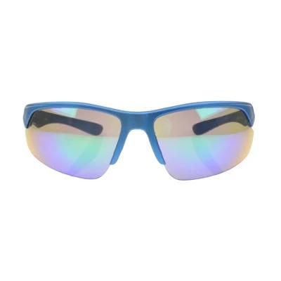 Blue Frame Blocking Sunglasses Sports