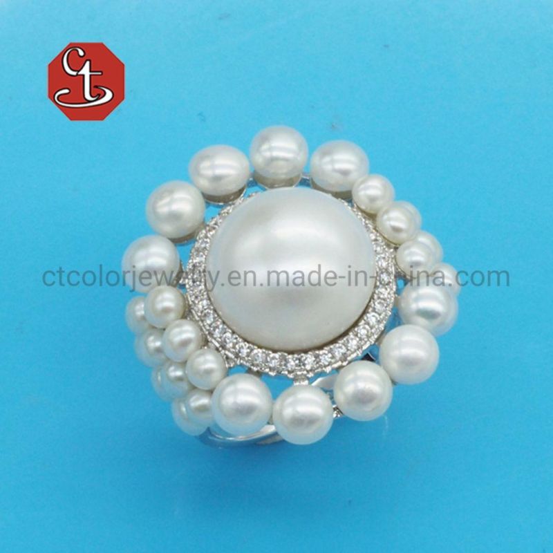 925 Sterling Silver Rings Jewelry for Women Oblate Natural Freshwater Pearl Rings Wholesales