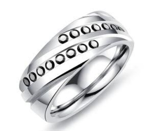 Hot Sale Titanium Steel Ring Double Cubic Ziconia Rings Anti-Allergy Fashion Jewelry Anel Anillos Bague