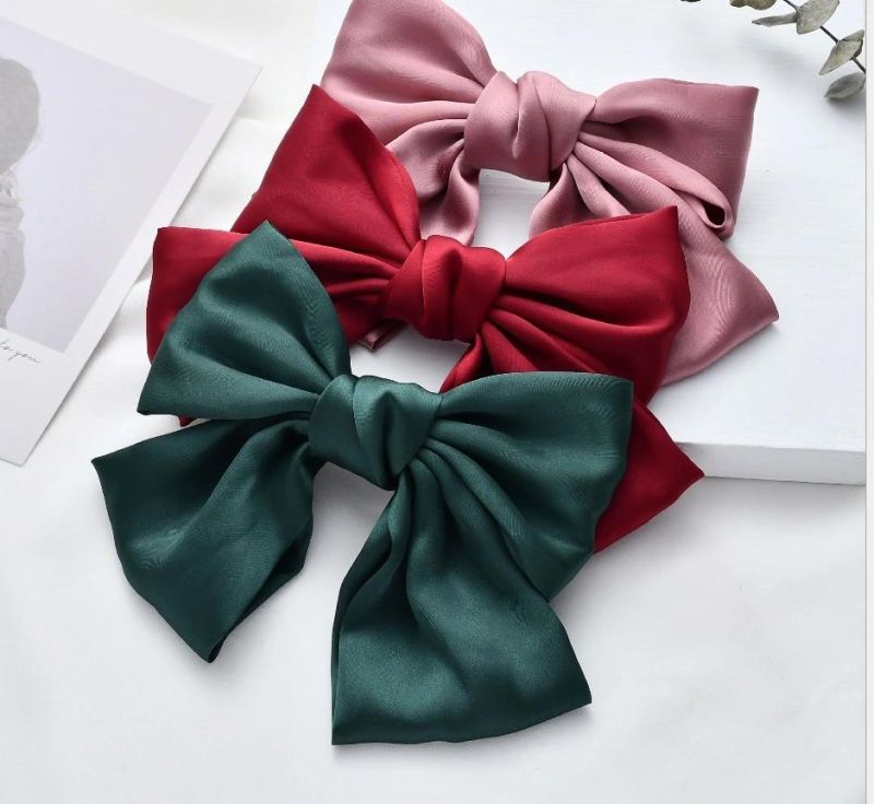 New Arrive Elegant Silk Bow Hair Clips Hair Pins for Girls