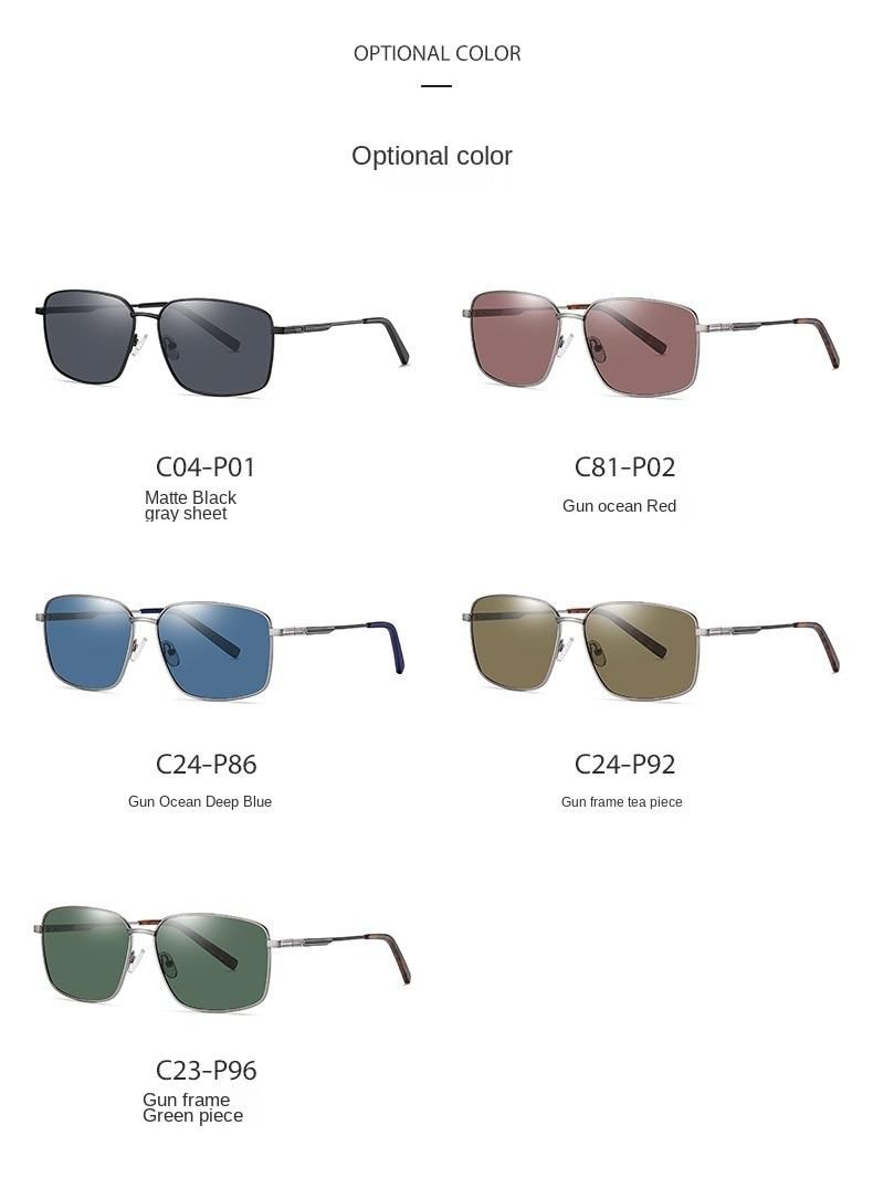 New Men′s Metal Frame Polarized Sun Glasses High Quality Drivers′spring Hinge Sunglasses 3372