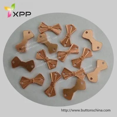 Rose Gold Metal Badge Bow Shape for Garment