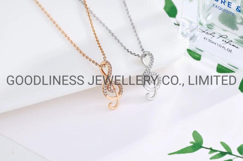 Infinity Rose Gold Plated Diamond Eternity Pendant Necklace for Women