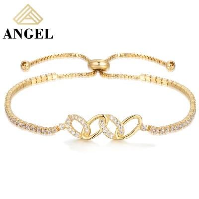 Hip Hop Fashion Jewelry Fashion Accessories Gold Plated Charm Moissanite Cubic Zirconia Hot Sale Bracelet