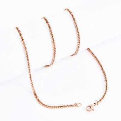 Wholesale Girls Fashion Necklace Jewellery Accessories Rose Gold Plated Stainless Steel Chopin Chain Anklet Necklace Bracelet