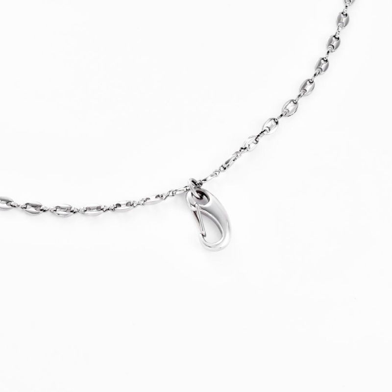 Fashion Stainless Steel Clasper Pendant Fashion Jewelry Coffie Bean Chain Necklace for Gift Design
