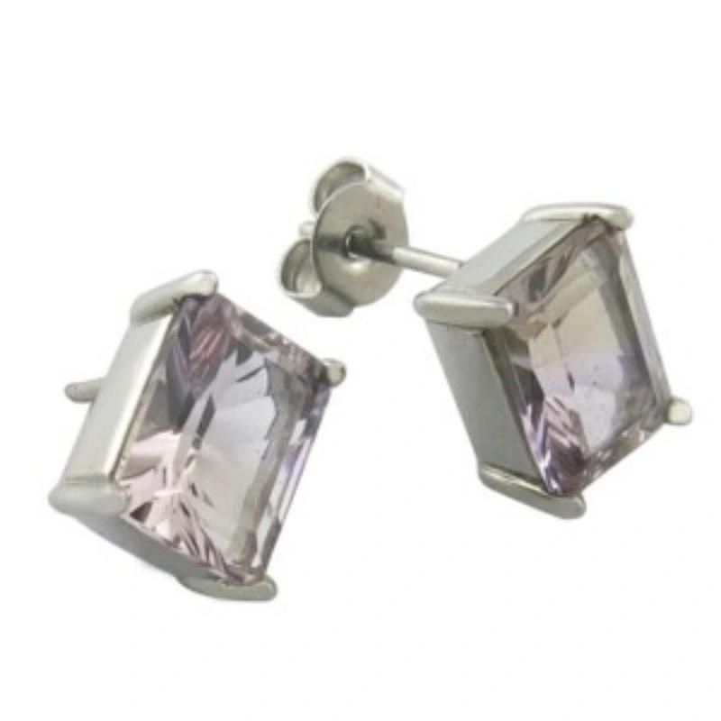 Fashion Silver Earring Clear Zircon Jewelry